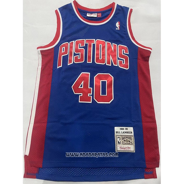 Camiseta Detroit Pistons Bill Laimbeer #40 Mitchell & Ness 1988-89 Azul